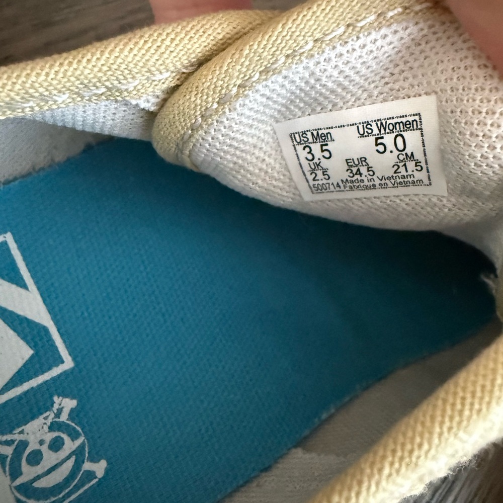 Vans x One Piece Authentic Sneakers Kids 3.5Y Woven Raffia Straw Collab Rare - Picture 6 of 6